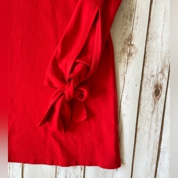 Halogen Red Tie Sleeve Tunic Top, M - Picture 6 of 8